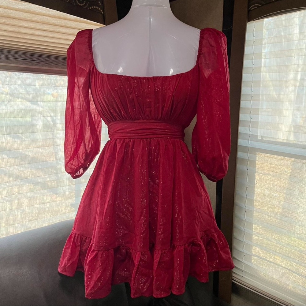 Lucy in the Sky Red Long Sleeve Dress